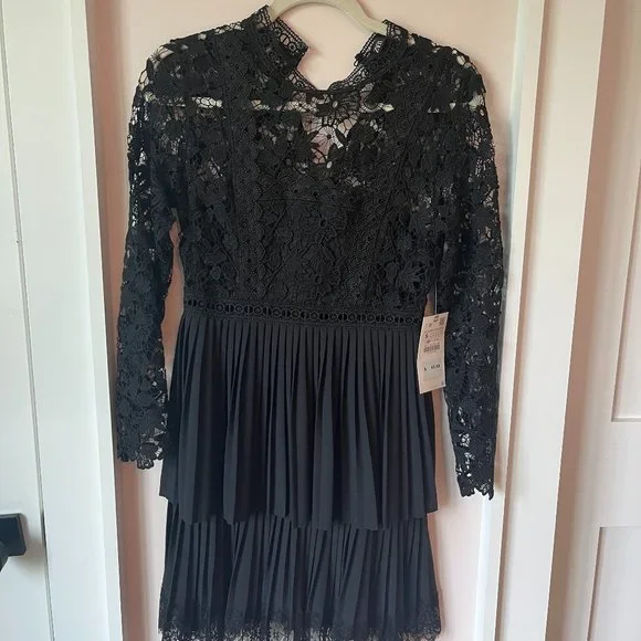 zara long sleeve lace dress